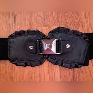 Betsey Johnson Black Belt With Metal Details